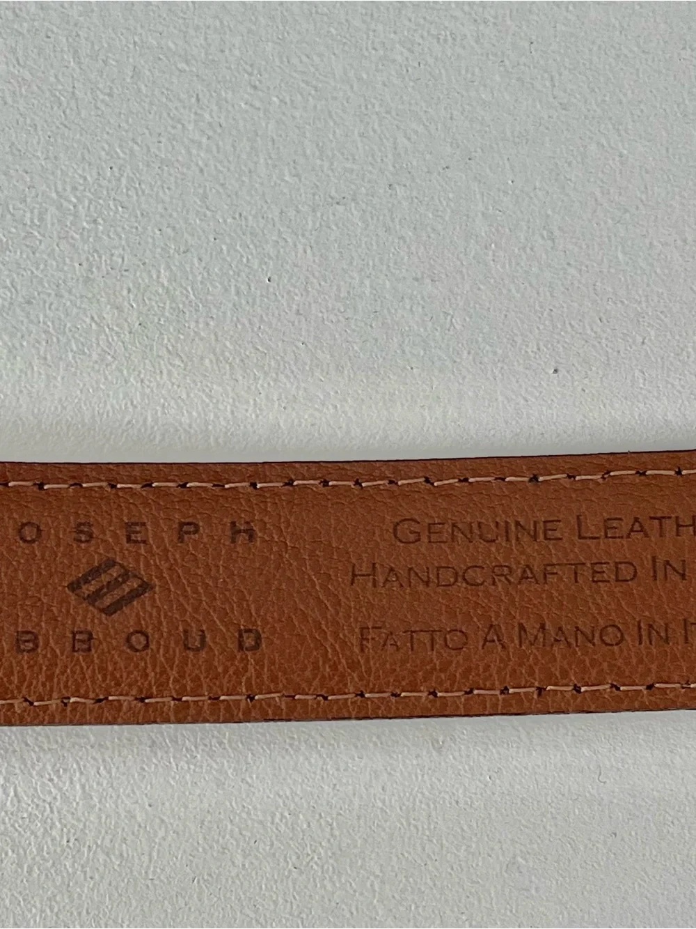 NWT Joseph Abboud Brown Genuine Leather Dress Belt Handcrafted in Italy Size 38